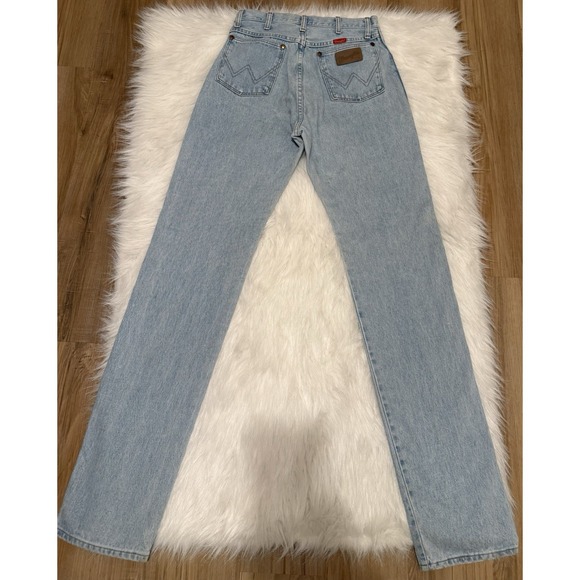 Wrangler-80s/90s Vtg, Light Blue, High Rise, Cowboy Cut, Women's Jeans. Sz-9x36 - Picture 4 of 10